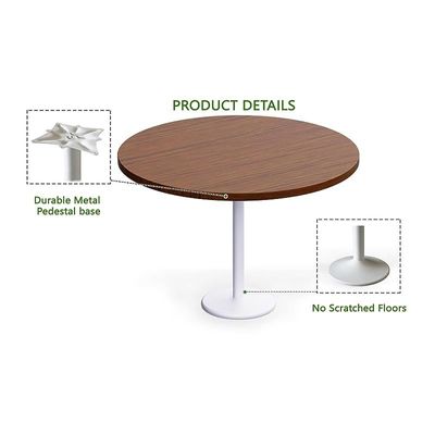Round Pantry Table, Simple Modern Design Coffee Task for Home Office Bistro Balcony Lawn Breakfast, (120 cm Dia, Dark Walnut)