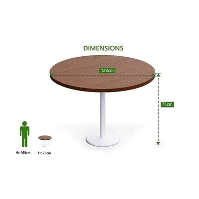 Round Pantry Table, Simple Modern Design Coffee Task for Home Office Bistro Balcony Lawn Breakfast, (120 cm Dia, Dark Walnut)