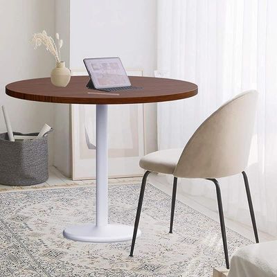 Round Pantry Table, Simple Modern Design Coffee Task for Home Office Bistro Balcony Lawn Breakfast, (120 cm Dia, Dark Walnut)
