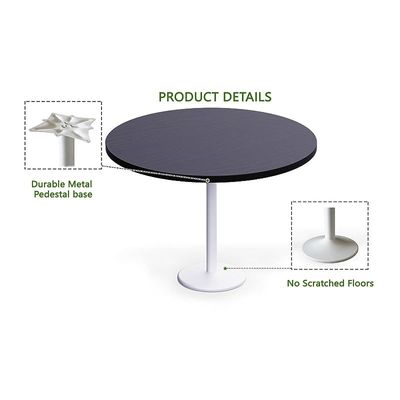 Round Pantry Table, Simple Modern Design Coffee Task for Home Office Bistro Balcony Lawn Breakfast, (120 cm Dia, Black)