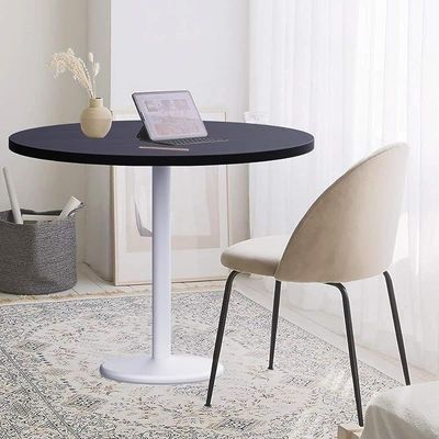 Round Pantry Table, Simple Modern Design Coffee Task for Home Office Bistro Balcony Lawn Breakfast, (120 cm Dia, Black)