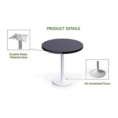 Round Pantry Table, Simple Modern Design Coffee Task for Home Office Bistro Balcony Lawn Breakfast, (80 cm Dia, Black)