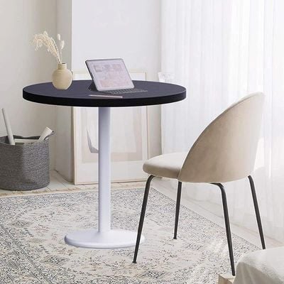 Round Pantry Table, Simple Modern Design Coffee Task for Home Office Bistro Balcony Lawn Breakfast, (80 cm Dia, Black)