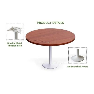 Round Pantry Table, Simple Modern Design Coffee Task for Home Office Bistro Balcony Lawn Breakfast, (120 cm Dia, Apple Cherry)