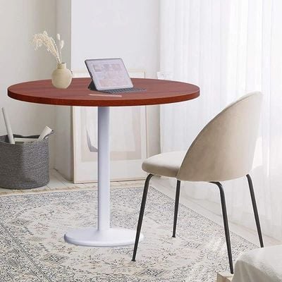 Round Pantry Table, Simple Modern Design Coffee Task for Home Office Bistro Balcony Lawn Breakfast, (120 cm Dia, Apple Cherry)