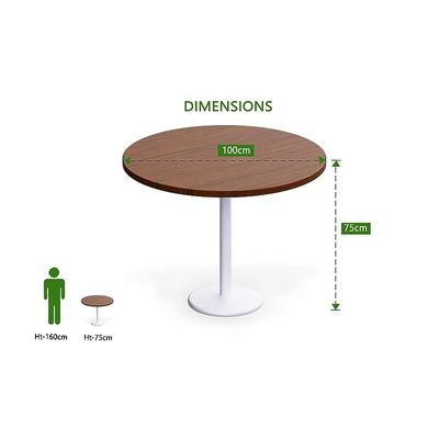 Round Pantry Table, Simple Modern Design Coffee Task for Home Office Bistro Balcony Lawn Breakfast, (100 cm Dia, Dark Walnut)