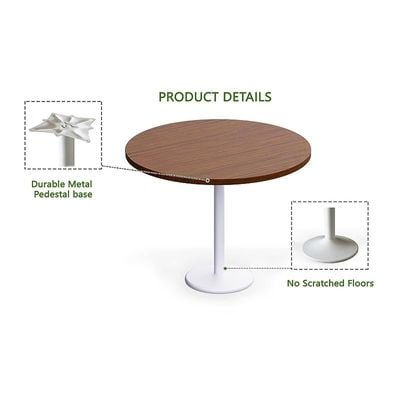 Round Pantry Table, Simple Modern Design Coffee Task for Home Office Bistro Balcony Lawn Breakfast, (100 cm Dia, Dark Walnut)