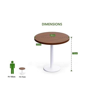 Round Pantry Table, Simple Modern Design Coffee Task for Home Office Bistro Balcony Lawn Breakfast, (80 cm Dia, Dark Walnut)