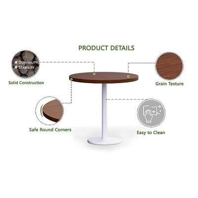 Round Pantry Table, Simple Modern Design Coffee Task for Home Office Bistro Balcony Lawn Breakfast, (80 cm Dia, Dark Walnut)