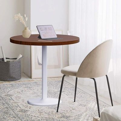Round Pantry Table, Simple Modern Design Coffee Task for Home Office Bistro Balcony Lawn Breakfast, (80 cm Dia, Dark Walnut)