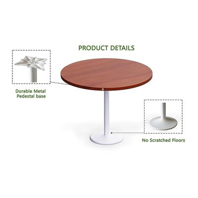 Round Pantry Table, Simple Modern Design Coffee Task for Home Office Bistro Balcony Lawn Breakfast, (100 cm Dia, Apple Cherry)