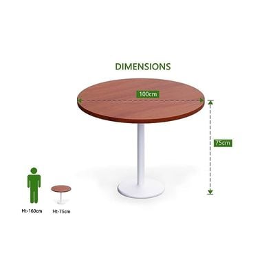 Round Pantry Table, Simple Modern Design Coffee Task for Home Office Bistro Balcony Lawn Breakfast, (100 cm Dia, Apple Cherry)