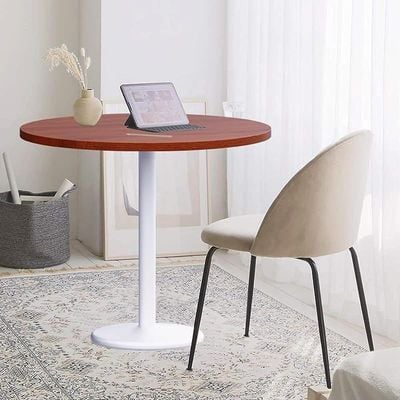 Round Pantry Table, Simple Modern Design Coffee Task for Home Office Bistro Balcony Lawn Breakfast, (100 cm Dia, Apple Cherry)