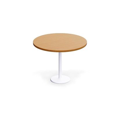 Round Pantry Table, Simple Modern Design Coffee Task for Home Office Bistro Balcony Lawn Breakfast, (100 cm Dia, Light Walnut)