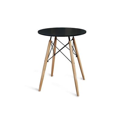TJ HYT08 60DIA 60cm Round Pantry Table with Quad wooden Leg base - Black
