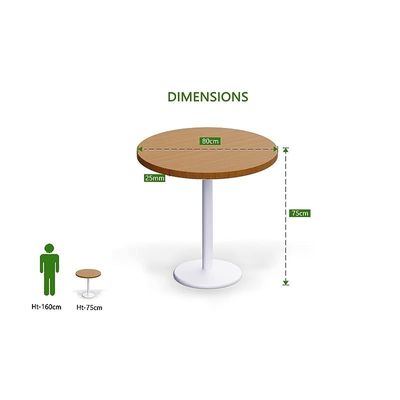 Round Pantry Table, Simple Modern Design Coffee Task for Home Office Bistro Balcony Lawn Breakfast, (80 cm Dia, Light Walnut)