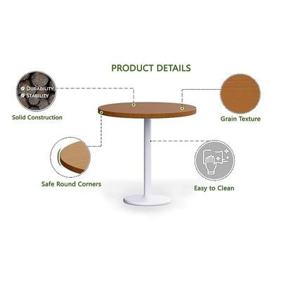 Round Pantry Table, Simple Modern Design Coffee Task for Home Office Bistro Balcony Lawn Breakfast, (80 cm Dia, Light Walnut)