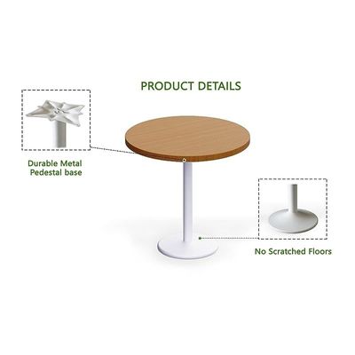 Round Pantry Table, Simple Modern Design Coffee Task for Home Office Bistro Balcony Lawn Breakfast, (80 cm Dia, Light Walnut)