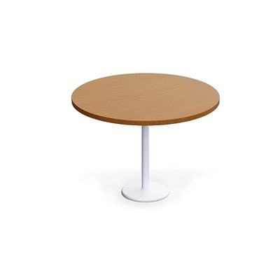 Round Pantry Table, Simple Modern Design Coffee Task for Home Office Bistro Balcony Lawn Breakfast, (120 cm Dia, Light Walnut)