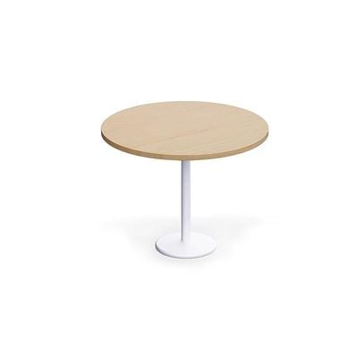 Round Pantry Table, Simple Modern Design Coffee Task for Home Office Bistro Balcony Lawn Breakfast, (100 cm Dia, Oak)