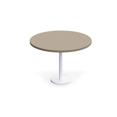 Round Pantry Table, Simple Modern Design Coffee Task for Home Office Bistro Balcony Lawn Breakfast, (120 cm Dia, Linen)