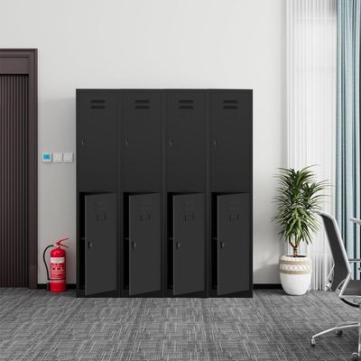 Godrej Compartment Storage Steel Locker Filing Cabinet (Double Doors, Black)