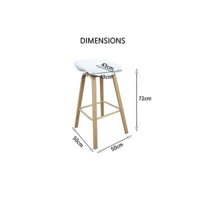 Style Seat Height Bar Stool | Bar Chair for Dining Breakfast Kitchen Stool - White_Pack of 2