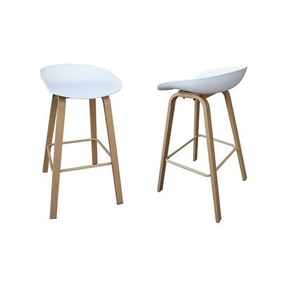 Style Seat Height Bar Stool | Bar Chair for Dining Breakfast Kitchen Stool - White_Pack of 2