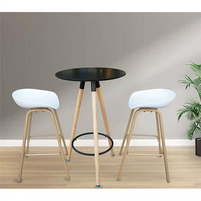 Style Seat Height Bar Stool | Bar Chair for Dining Breakfast Kitchen Stool - White_Pack of 2