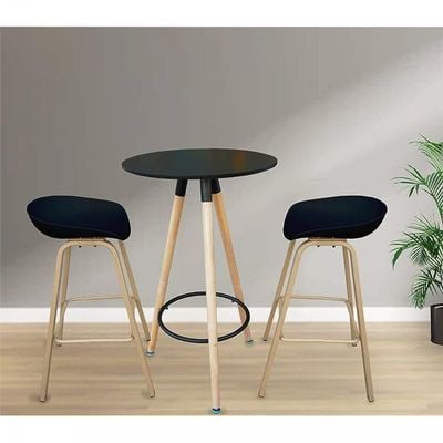 Style Seat Height Bar Stool | Bar Chair for Dining Breakfast Kitchen Stool - Black_Pack of 2