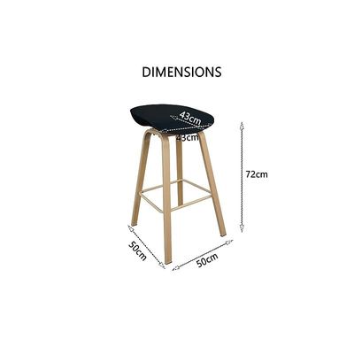 Ultimate Eames Style Seat Height Bar Stool - Black