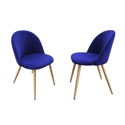 HYDC019 Velvett Blue Dining Chair for Living Room | Dining Room Chairs Living Room Chair Velvet Fabric Chair For Hotel Restaurant and Office_Pack of 2