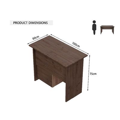 طاولة كتابة Mahmayi MP1 مقاس 100x60 مع درج متنقل - مكتب مكتب حديث للمنزل والعمل، تصميم مريح، مكتب دراسة مع مساحة تخزين، طاولة كمبيوتر قوية للمكتب وغرفة النوم وغرفة المعيشة (بني)