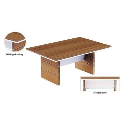 Zelda Conference Table | Office Conference cum Meeting Table, Natural Dijon Walnut_180cm