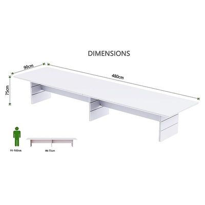 Zelda Conference Table | Office Conference cum Meeting Table, White_480cm
