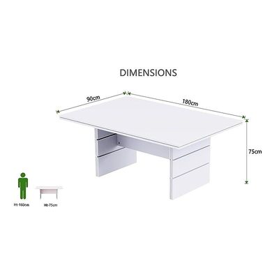Zelda Conference Table | Office Conference cum Meeting Table, White_180cm