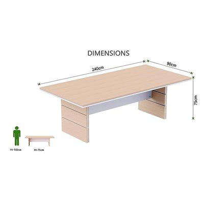 Zelda Conference Table | Office Conference cum Meeting Table, Oak_240cm