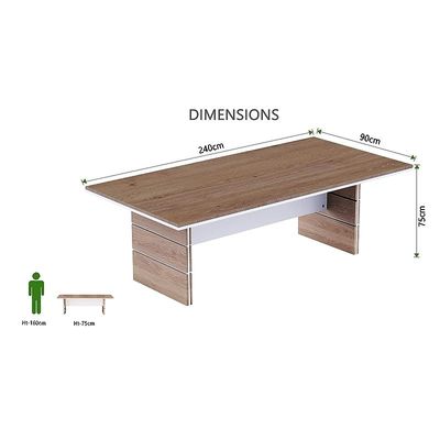 Zelda Conference Table Truffle Brown Davos Oak | Office Conference cum Meeting Table_240cm