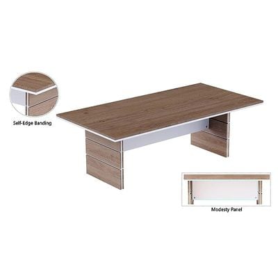 Zelda Conference Table Truffle Brown Davos Oak | Office Conference cum Meeting Table_240cm