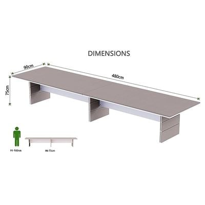 Zelda Conference Table | Office Conference cum Meeting Table, Anthracite Linen_480cm