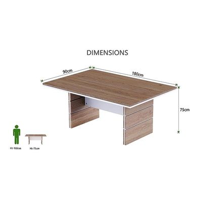 Zelda Conference Table Truffle Brown Davos Oak | Office Conference cum Meeting Table_180cm