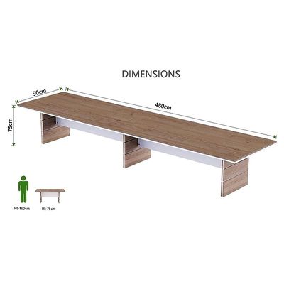 Zelda Conference Table Truffle Brown Davos Oak | Office Conference cum Meeting Table_480cm
