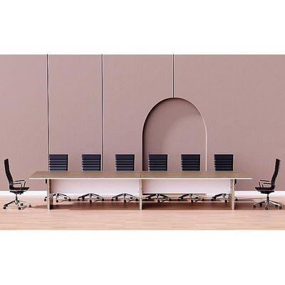 Zelda Conference Table Truffle Brown Davos Oak | Office Conference cum Meeting Table_480cm