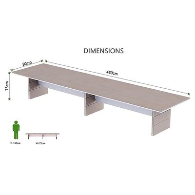 Zelda Conference Table | Office Conference cum Meeting Table, Light Concrete_480cm