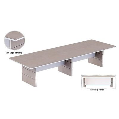 Zelda Conference Table | Office Conference cum Meeting Table, Light Concrete_480cm