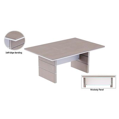 Zelda Conference Table | Office Conference cum Meeting Table, Light Concrete_180cm