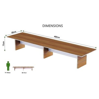 Zelda Conference Table | Office Conference cum Meeting Table, Natural Dijon Walnut_480cm