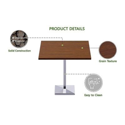 Mahmayi Bar Table Square Base 16 Seater Cocktail Bistro Table for Pub, Kitchen, Living Room, Dining Room, Kitchen & Home bar_Dark Walnut
