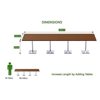 Mahmayi Bar Table Square Base 16 Seater Cocktail Bistro Table for Pub, Kitchen, Living Room, Dining Room, Kitchen & Home bar_Dark Walnut