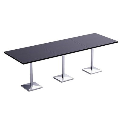 Mahmayi Bar Table Square Base 12 Seater Cocktail Bistro Table for Pub, Kitchen, Living Room, Dining Room, Kitchen & Home bar_Black